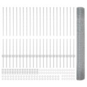 vidaXL Svetsat trådgarden med 44 U-stolpar Silver 1x50 m Stål