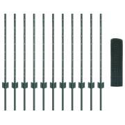 vidaXL Svetsat Stängsel med 11 U-poster Grön 0.8x25 m Stål
