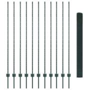 vidaXL Svetsat trådgärde med 11 U-stolpar Grön 1.6x25 m Stål