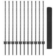 vidaXL Trädgårdsstängselset 2-pack Grå Galvaniserat stål 25 x 1 m