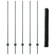 vidaXL staketstolpar 5 st U-kanal Grön 140 cm Stål, vidaXL Hexagon sta...