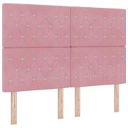 vidaXL Sänggavel Kristallknapp Tuftad Rosa 160 cm Sammet