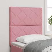 vidaXL Rosa sammetssänggavel med diamantblock - 80 cm, vidaXL Rosa sam...