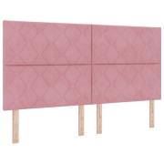 vidaXL Sänggavel med Diamantblock Design i Rosa 180 cm Sammet