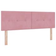 vidaXL LED Huvudgavel Knapp tuftad Rosa 80 cm Sammet