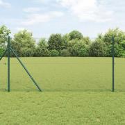 vidaXL Hexagon Stängsel Grön 1,4x50 m Stål, vidaXL Stängselstolpar 13 ...