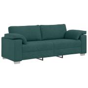 vidaXL 3-sits soffa mörkgrön 178 cm tyg