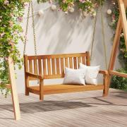 vidaXL 2-sits Trädgårdsbänk med gungor 110x56x58 cm Solid trä Akacia