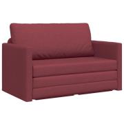 vidaXL Golvsoffa Säng 2-i-1 Vinröd 124x71x78 cm Tyg