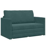 vidaXL Golvssoffa 2-i-1 Mörkgrön 124x204x61 cm Sammet
