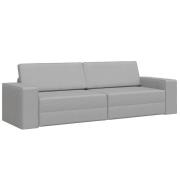 vidaXL Golvsoffa 2-i-1 Cloud Grey 245x150x60.5 cm Tyg
