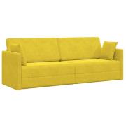 vidaXL Golvsängsoffa 2-i-1 Gul 213x144x60 cm Sammet