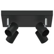 vidaXL Takspotlight 4-vägs Justerbar Svart E27