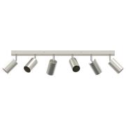 vidaXL Takspotlight 6 Väg Justerbar Borstad Nickel GU10