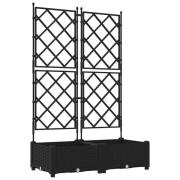 vidaXL Trädgårdsplanterare med spaljé 2 st Svart 80x40x125,5 cm