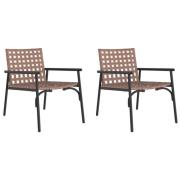 vidaXL Trädgårdsstolar 2 st Svart 79x56x73,5 cm Poly Rattan
