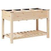 vidaXL Trädgårdsplanterare med galler 115x59x76 cm Massivt trä Furu