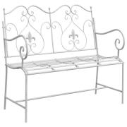 vidaXL Bänk Vit Metall 104 x 54 x 93 cm Hållbar Utomhusbänk