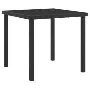 vidaXL Trädgårdsbord Svart 80x80x73 cm Härdat Glas