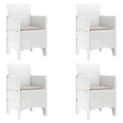 vidaXL 4 st Vita Poly Rattan Trädgårdsstolar med Kuddar