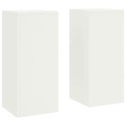 vidaXL Utomhus Växtställ set om 2 i vitt, 24x24x55 cm, Stål