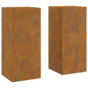 vidaXL Utomhus Växtställ Pelare 2 st 24x24x55 cm Väderbeständig Stål