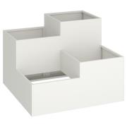 vidaXL Trädgårdslåda 100x100x60 cm Vit Stål