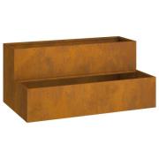 vidaXL Trädgårdsplanterare 2-Tier 100x60x45 cm Väderbeständigt stål