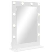 vidaXL Sminkspegel med LED-lampor Vit 70x50x18 cm
