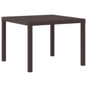 vidaXL Trädgårdsbord Brun 100x100x73 cm Poly Rattan