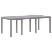 vidaXL Trädgårdsbord Ljusgrå 200x100x73 cm Poly Rattan