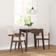 vidaXL Matstolar med dynor 2 st, brunt massivt trä gummi