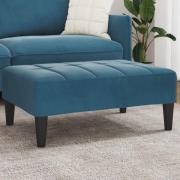 vidaXL Fotpall Blå 77x55x31 cm sammet