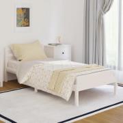 vidaXL Sängram vit massiv furu 90x200 cm
