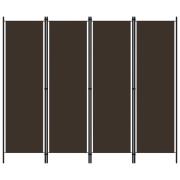 vidaXL Rumsavdelare 4 paneler brun 200x180 cm