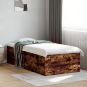 vidaXL Sängram rökfärgad ek 100x200 cm konstruerad trä