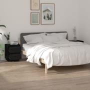 vidaXL Sängbord 2 st svart 40x35x50 cm massiv furu