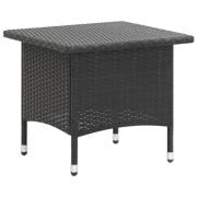 vidaXL Trädgårdsbord svart 50x50x47 cm konstrotting