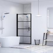 vidaXL Duschdörr härdat glas 81x195 cm svart
