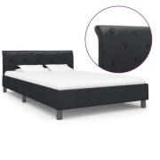 vidaXL Sängram utan madrass svart konstläder 120x200 cm