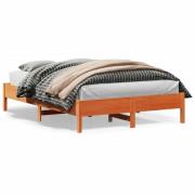 vidaXL Sängram utan madrass vaxbrun 120x200 cm massiv furu