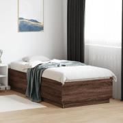 vidaXL Sängram brun ek 90x200 cm konstruerad trä