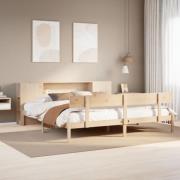 vidaXL Säng med bokhylla utan madrass 180x200cm massiv furu