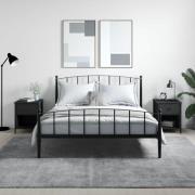 vidaXL Sängbord 2 st svart 40x42x50 cm konstruerat trä