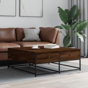 vidaXL Soffbord brun ek 100x99x40 cm konstruerat trä