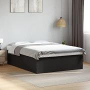 vidaXL Sängram svart 160x200 cm massivt trä