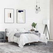 vidaXL Sängram brun ek 140x190 cm konstruerat trä och metall