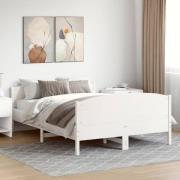 vidaXL Sängram utan madrass vit 160x200 cm massiv furu