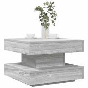 vidaXL Soffbord 360 grader vridbart grå sonoma 50x50x34,5 cm