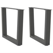 vidaXL Matbordsben V-formade 2 st antracit 50x(42-43,3) cm stål